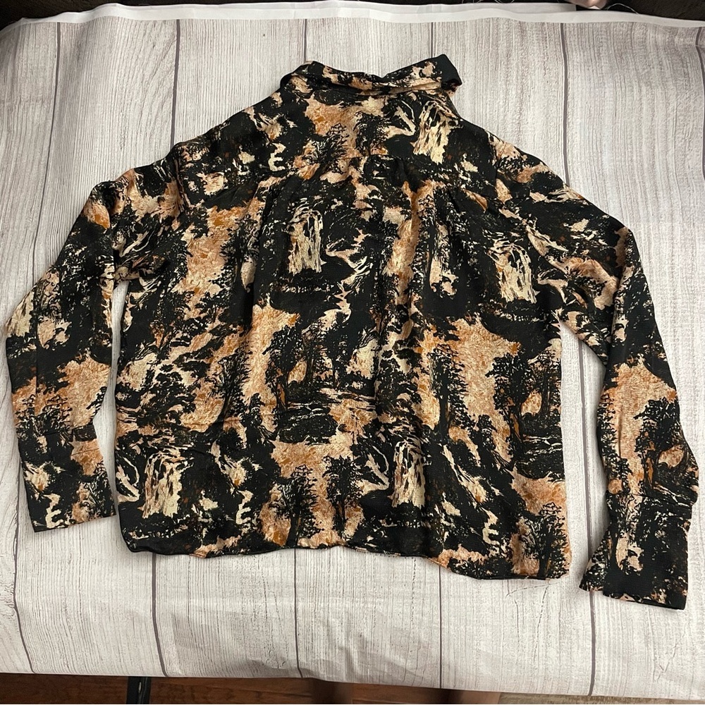DAY BIRGER ET MIKKELSEN Women’s Kristen Fall Scenery Neck Tie Blouse Size Small - Picture 11 of 11